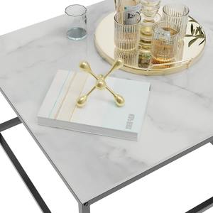 Juego de Mesa de Centro Moderno de Dos Piezas, Ecológico, con Marco Metálico y Patrón Cuadrado de Mármol, para Oficina en Casa - Product Image 3