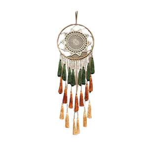 คอลเลกชันใหม่ปี 2024 เครื่องจับฝัน Macrame สําหรับห้องนั่งเล่นห้องนอนอุปกรณ์ตกแต่งผนังในราคาขายส่งจากอินเดีย - Product Image 2