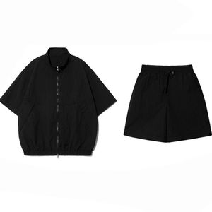 En ligne Hommes Coupe-Vent Coupe-Vent 2 Pièces Short Set pour Hommes Coupe-Vent Suit Outfits New Stylish Windproof Tracksuits Short Set - Product Image 4