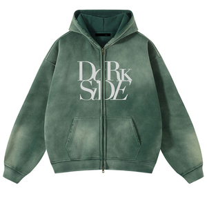 Sudadera con capucha de algodón 100% de alto gramaje, con cremallera completa, lavado ácido, de secado rápido, estilo oversize, la más vendida para hombre - Product Image 6