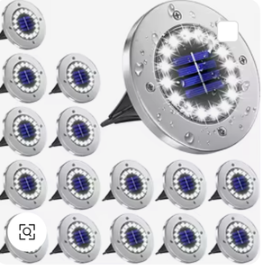 Confezione da 1/4/8 Luci Solari Multicolore per Esterni, Uso Festivo, Lampada da Incasso a Disco 8/20 LED, Faretto Interrato, Protezione IP65, 5m, Certificato CE - Product Image 1