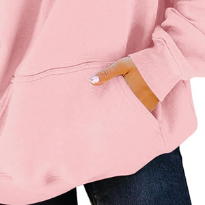 Sweat à Capuche Surdimensionné en Polaire de Coton Imprimé avec LOGO Personnalisé Streetwear Tricoté Pull Écologique Vente en Gros Sweat-shirts pour Femmes - Product Image 2