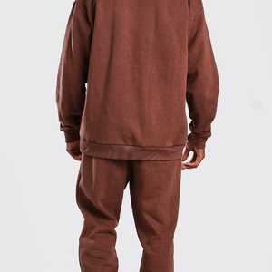 Vente chaude personnalisé hommes poids lourd coton polaire goutte épaule surdimensionné Baggy à capuche et pantalons de survêtement survêtement pour hommes 2025 - Product Image 3