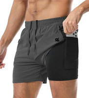 Short de gymnastique pour hommes Linerless & Liner-Short de course à séchage rapide 5 "avec poches zippées Short de sport athlétique de sport