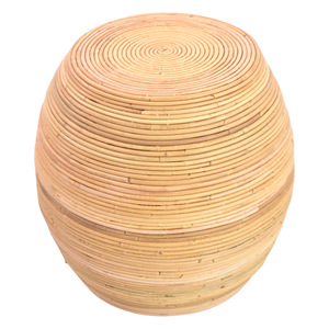 Table basse ronde unique avec cadre en rotin naturel de qualité supérieure pour café et décoration extérieure de la maison - Product Image 1