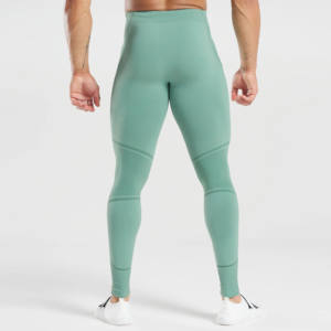 New Men's Compression Athletic <b>Leggings</b> <b>with</b> <b>Pocket</b> <b>High</b> Quality Elastic <b>Waist</b> Cotton Bamboo Running Workout Training - Product Image 2