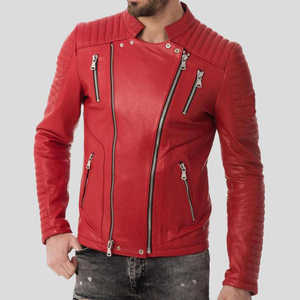 Top Design <b>Men's</b> Leather Jacket 100% High Quality with <b>Jeans</b> Design Full Sleeve for Reasonable Price custom design available - Product Image 2