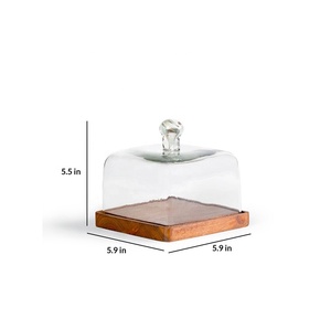 ผู้ค้าส่งเครื่องมือเค้กอลูมิเนียมอัลลอยยืนเค้กบ้านและตกแต่งยืนเค้กไม้มะม่วงสแควร์พร้อมฝาปิด - Product Image 3