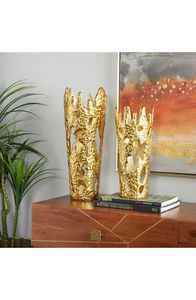 Florero de forma redonda de metal Diseño maravilloso Maceta y jarra de interior chapados en oro a precio de mayorista OEM disponible - Product Image 2