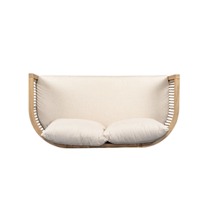 Meubles de jardin en gros, canapé lounge en bois clair avec coussins résistants aux intempéries - Product Image 3