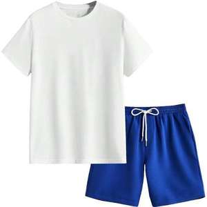 Vêtements de sport pour hommes 100% coton chemises décontractées ensembles de shorts légers surdimensionnés deux pièces pour le style formel d'été - Product Image 4