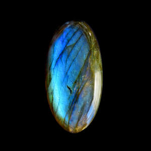 Magnífica piedra preciosa de labradorita azul, con reverso plano, pulida, de forma ovalada, con destellos azules, cabujón de labradorita para la elaboración de joyas. - Product Image 2