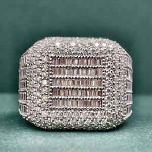 คุณภาพสูง VVS Moissanite แร็ปเปอร์หรูหรา925สเตอริงเงินทองคำขาวชุบมรกตแหวนขนาดใหญ่ได้รับการรับรอง - Product Image 5