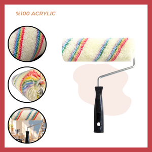 Rodillo de Pintura Acrílica de 24 mm, Profesional, para Bricolaje, con Marco Resistente, Circular, para Pintar Paredes, Acabado Liso, Pinturas Satinadas al Agua - Product Image 2