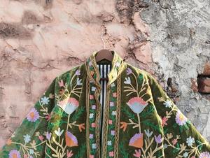 High Quality Mustad Handmade Embroidered <b>Velvet</b> Jacket Bohemian Floral <b>Coat</b> <b>Women</b> Free Size Jacket - Product Image 3