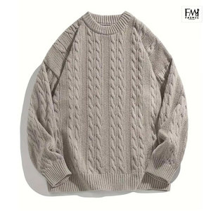 Pulls tendance en laine doublée à col rond et double boutonnage de haute qualité pour l'hiver, design personnalisé, tricotés pour l'extérieur - Product Image 2