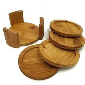 Natural Wooden Round Shape Drinks Serving Coasters Tableware Mat & <b>Pads</b> for Kitchenware Walnut Tea & <b>Coffee</b> Coaster - Product Image 6