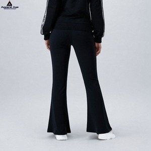 Pantalones rectos ajustados de cintura alta para mujer, pantalones acampanados informales de punto, verano 2025 - Product Image 4