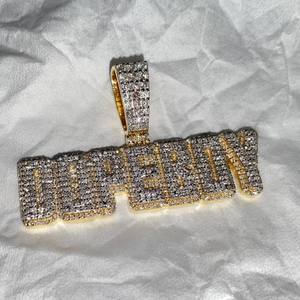 Colgante de Nombre Hip Hop de Plata de Ley con Moissanita de 20 Quilates, Micro Pavé, Chapado en Oro de 10K/18K, Joyería de Lujo Brillante - Product Image 4