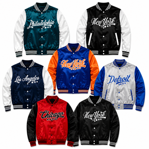 เสื้อแจ็คเก็ตบอมเบอร์ผ้าซาตินน้ำหนักเบาสำหรับผู้ชาย แต่งกระดุม - Product Image 5