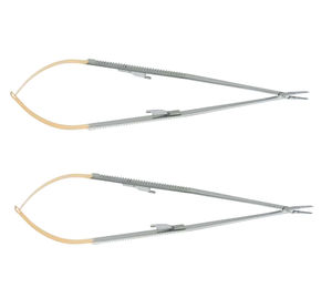 Porte-aiguilles Castroviejo Ryder en acier inoxydable, 18 cm, droit, poignée TC large, à verrouillage croisé dentelé, manuel, qualité export, vente en gros - Product Image 1