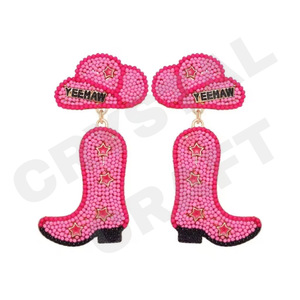 WOW Boucles d'oreilles perlées pour femme Patriotic Orange White Blue Color pour mariage ou Memorial Day - Product Image 3