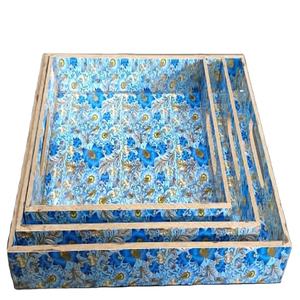 Standard Quality MDF Wood <b>Trays</b> Enamel Coated| <b>Round</b> <b>Trays</b> Set of Two Serving <b>Trays</b> From Indian Supplier - Product Image 5