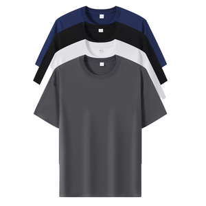 Custom Logo 300gsm High Quality Cotton <b>T</b>-<b>Shirt</b> for Men Solid Pattern <b>Crop</b> Length Streetwear Blank Boxy <b>Fit</b> Tee - Product Image 1