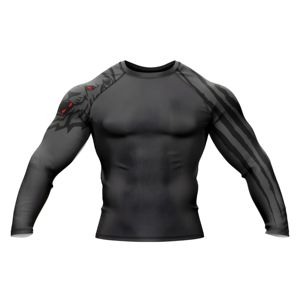 Venta al por mayor diseño personalizado totalmente sublimado transpirable Spandex/poliéster manga completa Rash Guard oferta exclusiva para BJJ & MMA - Product Image 3