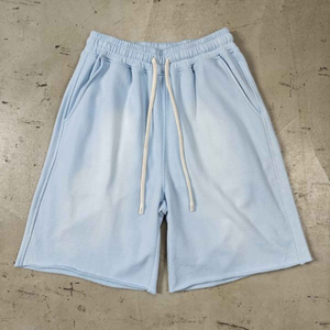 กางเกงขาสั้นซับเหงื่อผ้าฟลีซสำหรับผู้ชายกางเกงขาสั้นผ้าฝ้าย100% สำหรับกลางแจ้งกันแดดผ้าเฟรนช์เทอร์รี่แอซิดวินเทจซีดจาง - Product Image 2