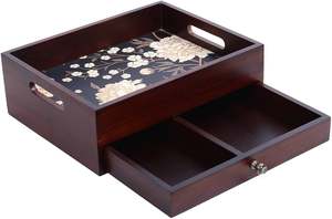 Multi-Purpose Wood Floor-Mounted <b>Kitchen</b> Organizer Tray Drawer <b>Utensil</b> Holder Storage <b>Rack</b> Multi-Utility Modern Storage Solution - Product Image 2