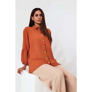 Blusa con mangas fruncidas para mujer - Product Image 3