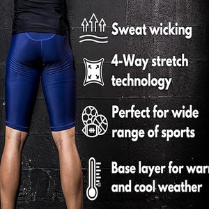 Custom Logo Breathable <b>Men</b> Gym Wear Compression <b>Shorts</b> Fitness <b>Yoga</b> High Waist Workout Athletic Wear - Product Image 3