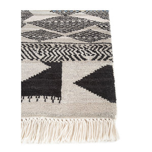 Tapis Manchaha en laine et soie de bambou noué à la main, motif géométrique, rectangulaire, pour couloir, salon d'adolescents, modèle Les-2612 - Product Image 4