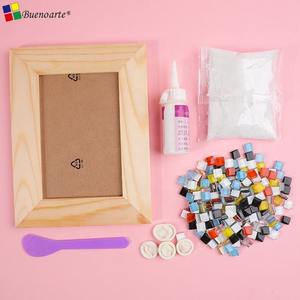 Buenoarte 6 ''Colorido Marco de fotos de madera Kit de Arte de mosaico artesanal con azulejos de mosaico de vidrio Actividad de bricolaje para mayores de 14 años de la India - Product Image 6