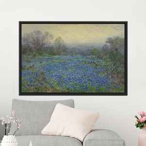 ภาพพิมพ์บนผ้าใบลายดอกไม้ป่าสไตล์อิมเพรสชั่นนิสม์สำหรับตกแต่งบ้านพักตากอากาศ,1P:กรอบสีดำ - Product Image 1