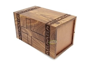 Urna Funeraria para Cenizas de Adultos, Diseño de Cruz Latina Grabada, Apta para Cementerio - Product Image 5