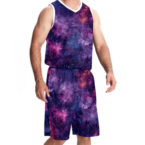 Maillots sans manches de vêtements de sport en polyester Bsci à col en V avec short sur mesure ensemble d'uniformes de basket-ball pour hommes - Product Image 1