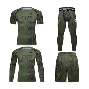VENTURA ENTERPRISES Conjunto de Rashguard y Pantalones Cortos de MMA Sublimados Personalizados con Logotipo para Equipos, Opción de Logotipo, Spandex/Poliéster de Secado Rápido para Hombre - Product Image 1