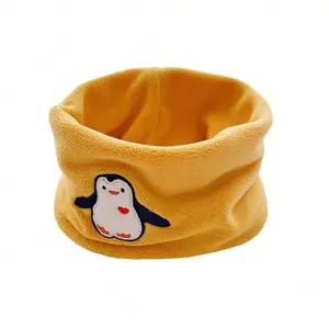 Fleece neck warmer for kids Embroidered Cartoon Winter Warm Fleece Scarf and neck warmer