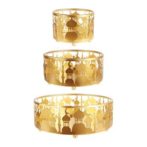 Meilleures ventes Ramadan : Plateaux de rangement Art Déco en métal doré de forme irrégulière, design mosquée, pour dattes et bougies - Product Image 6