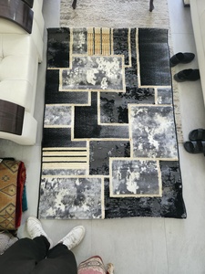 Tapis Adiva turc en polypropylène, tissé jacquard, à poils longs, fabriqué à la machine, à poils plats, rembourré, réversible, lavable, antidérapant, anti-taches - Product Image 2