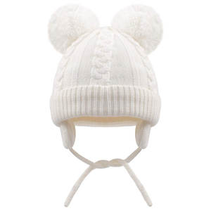 Gorro de punto Jacquard de invierno, gorro corto sin puños bordado con logotipo personalizado - Product Image 2