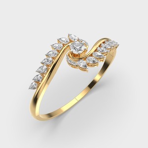 IGI Certified Lab Grown Round & Pear Diamond Floral Swirl Bangle Bracelet in 14K Yellow / White / Rose Gold - Product Image 2