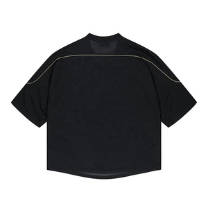 Custom Print Embroidered Logo Oversized Mesh Football T-Shirt Men Retro Piping V-Neck Breathable <b>Soccer</b> Jersey High Quality - Product Image 2
