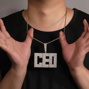 High Quality Unisex Rose Gold Plated 925 Silver Hip-Hop Letter Pendant <b>Iced</b> Brilliant Cut VVS Diamond IGI Certified Channel Fine - Product Image 5