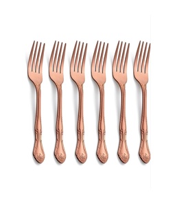 Juego de cubiertos de acero inoxidable con espejo de 6 piezas con diseño en relieve único Fiesta de comedor sofisticada de diseño elegante de calidad superior - Product Image 6