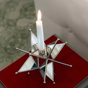 Portavelas de luz de té con espejo enmarcado en plata de Metal decorativo elegante para el hogar y decoraciones de mesa de Navidad - Product Image 4