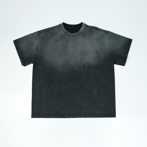 Mode lavage à l'acide surdimensionné t-shirt personnalisé Vintage Streetwear coton t-shirt pour hommes femmes rétro décontracté tenue d'été - Product Image 1