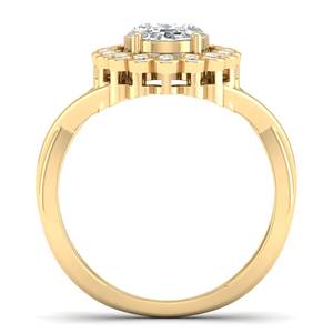 Bagues de fiançailles halo en argent sterling 925 REYES Luxury avec moissanite certifiée GRA pour femmes, bijoux plaqués or jaune 14 carats sur mesure - Product Image 4